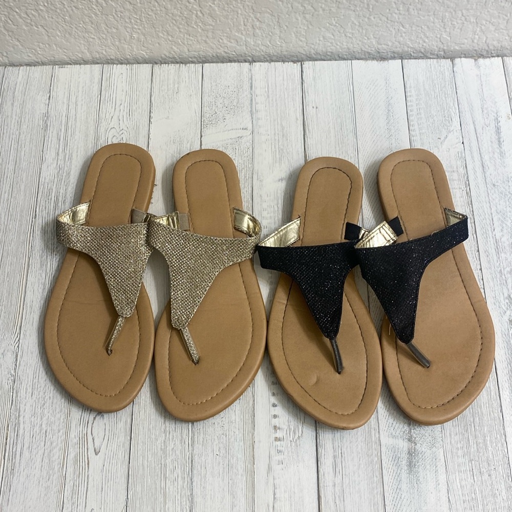 2 Pair Metallic Sandals